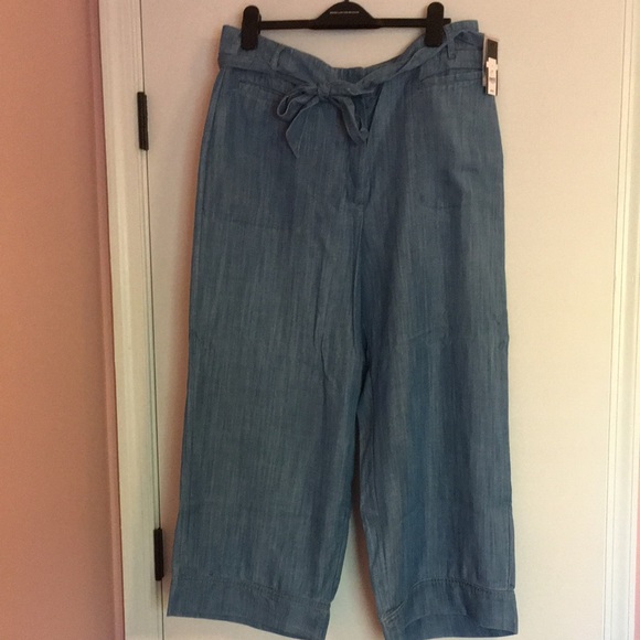 Crown and Ivy chambray wide leg pants - Picture 2 of 8